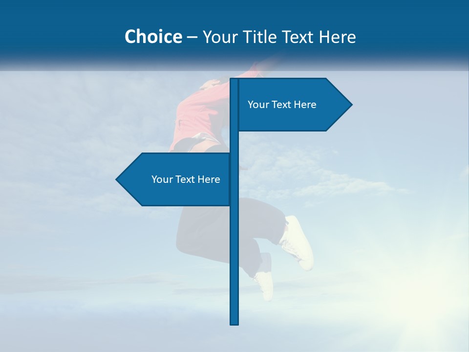 A Person Jumping In The Air With A Sky Background PowerPoint Template