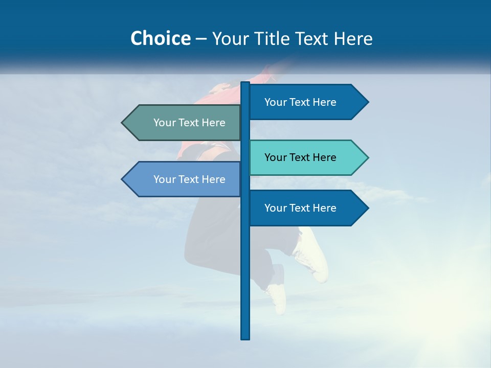 A Person Jumping In The Air With A Sky Background PowerPoint Template