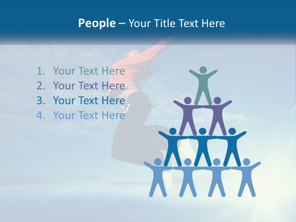 A Person Jumping In The Air With A Sky Background PowerPoint Template