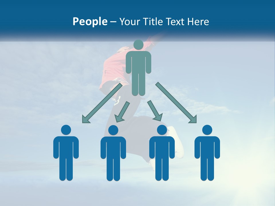 A Person Jumping In The Air With A Sky Background PowerPoint Template