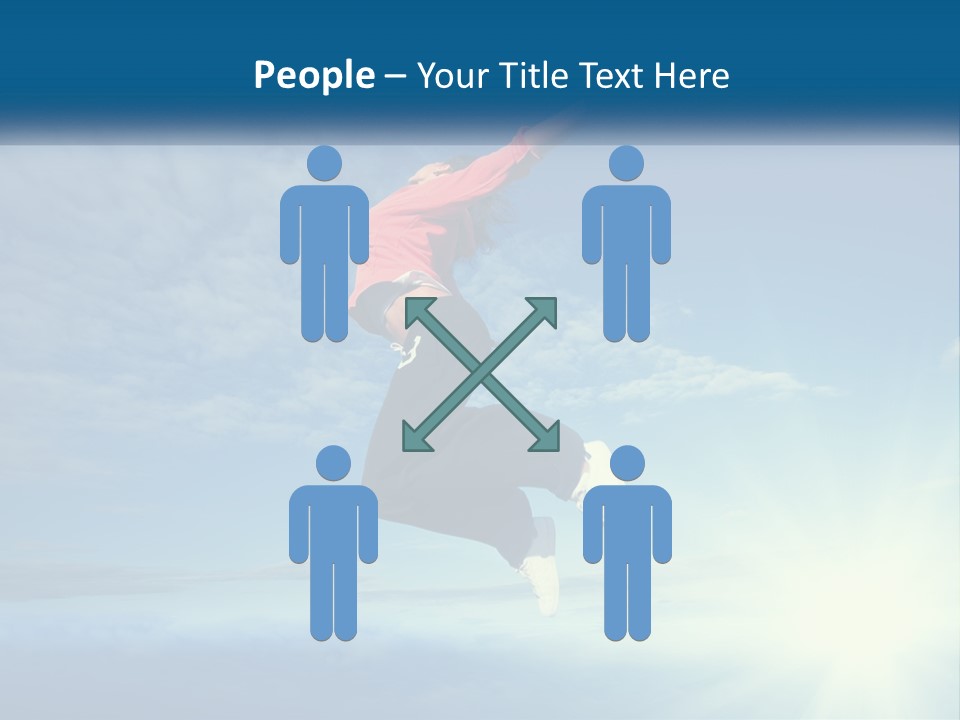 A Person Jumping In The Air With A Sky Background PowerPoint Template