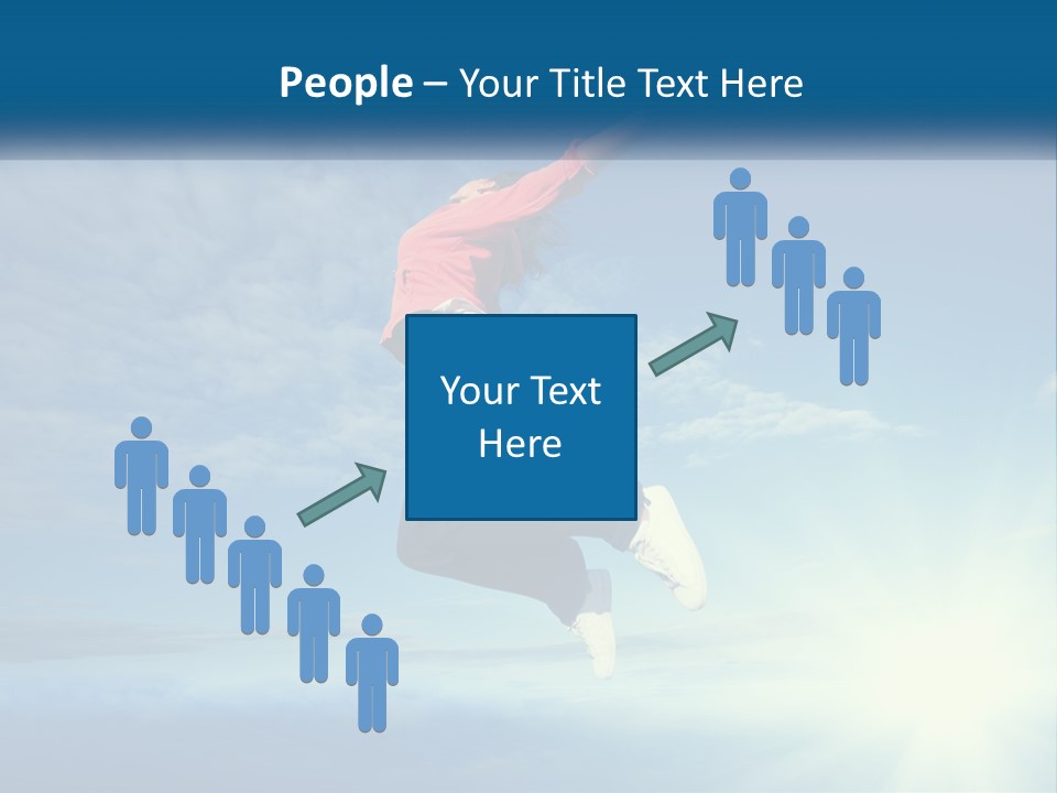 A Person Jumping In The Air With A Sky Background PowerPoint Template