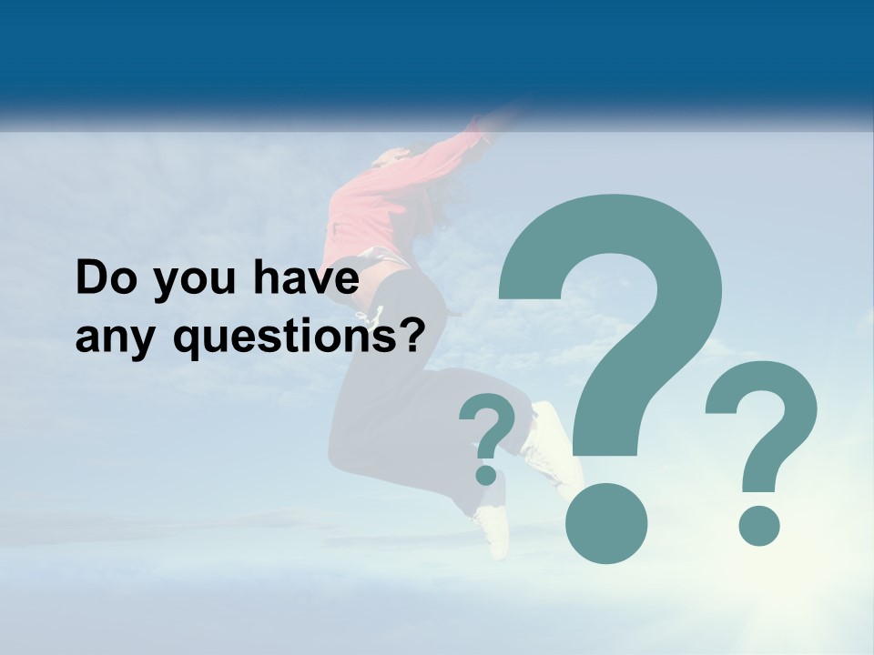 A Person Jumping In The Air With A Sky Background PowerPoint Template