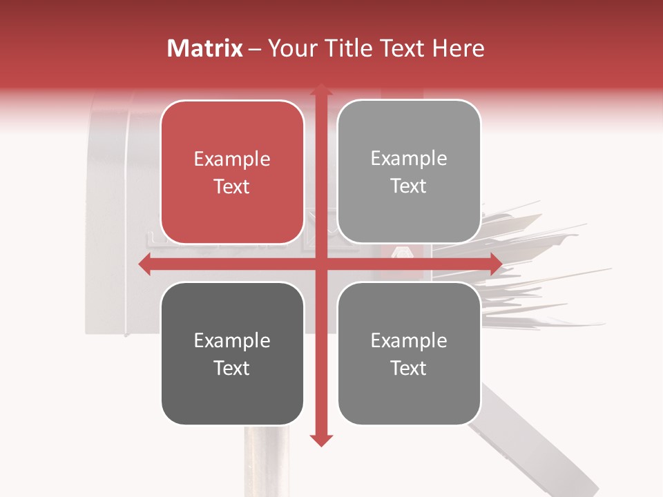 A Silver Mailbox With A Red Arrow On Top Of It PowerPoint Template