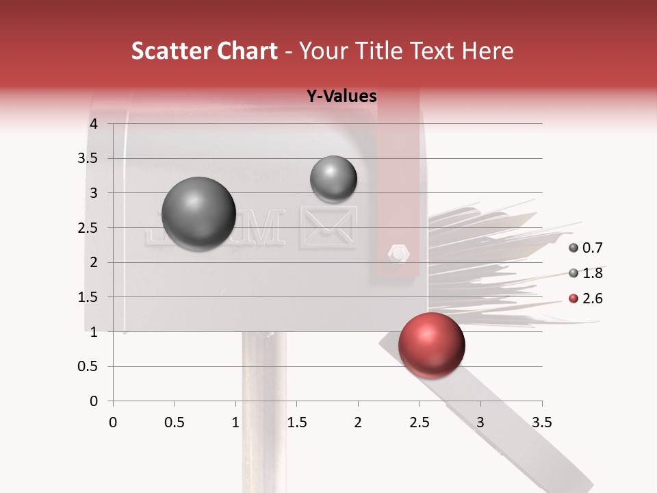 A Silver Mailbox With A Red Arrow On Top Of It PowerPoint Template