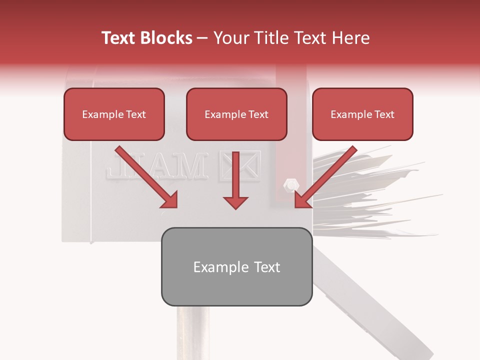 A Silver Mailbox With A Red Arrow On Top Of It PowerPoint Template
