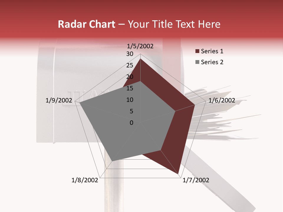 A Silver Mailbox With A Red Arrow On Top Of It PowerPoint Template