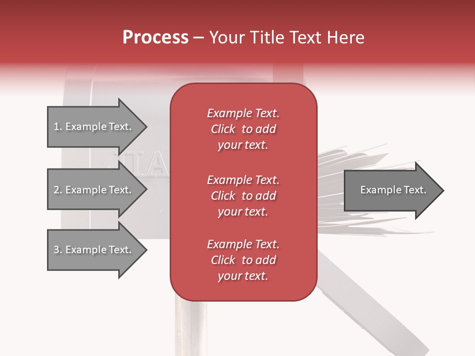 A Silver Mailbox With A Red Arrow On Top Of It PowerPoint Template