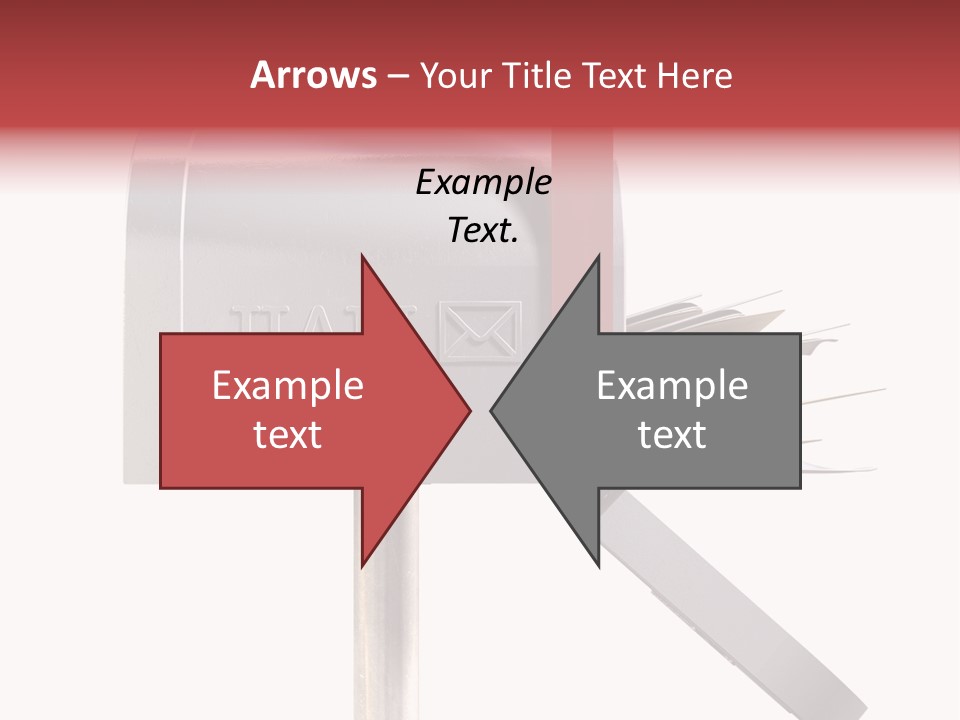 A Silver Mailbox With A Red Arrow On Top Of It PowerPoint Template
