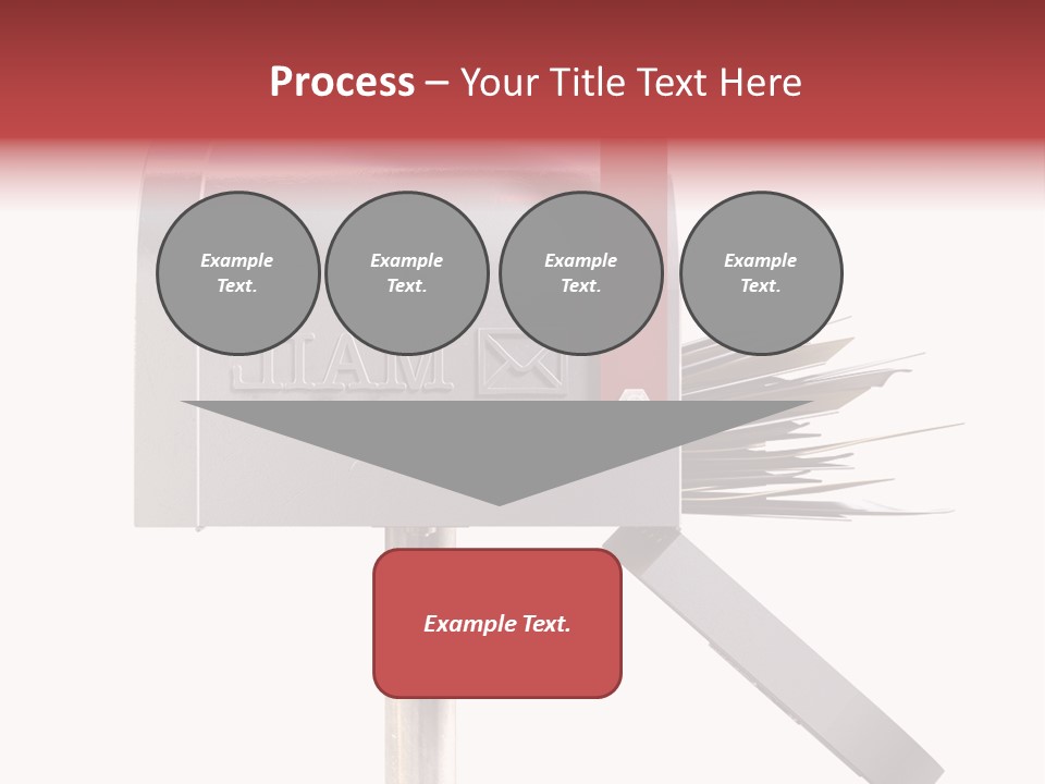A Silver Mailbox With A Red Arrow On Top Of It PowerPoint Template