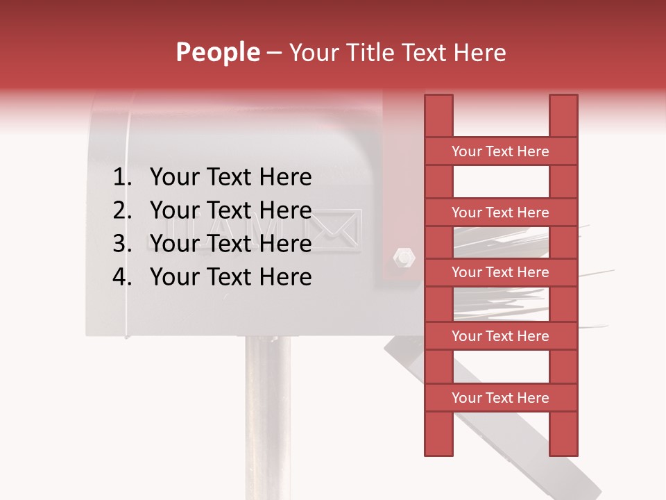 A Silver Mailbox With A Red Arrow On Top Of It PowerPoint Template