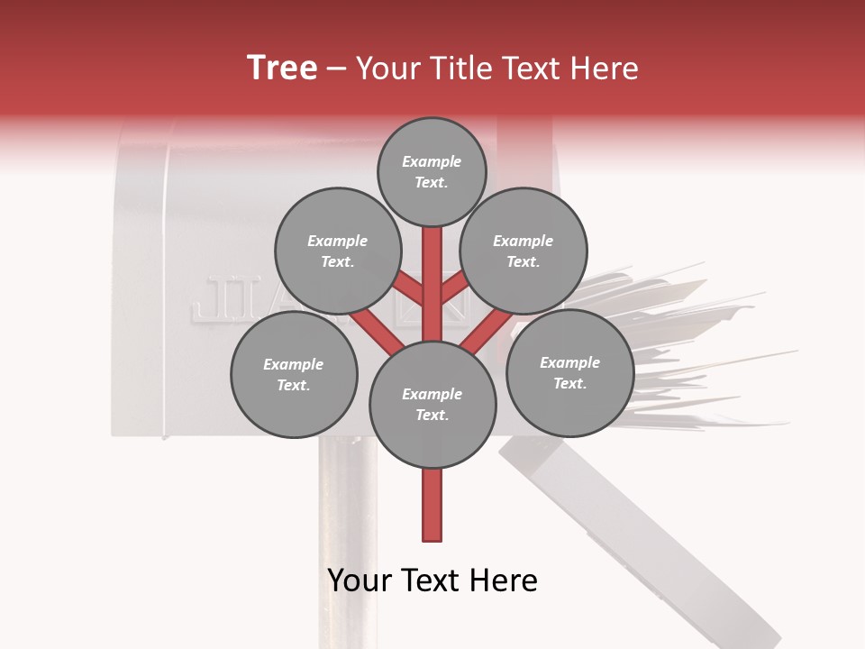 A Silver Mailbox With A Red Arrow On Top Of It PowerPoint Template