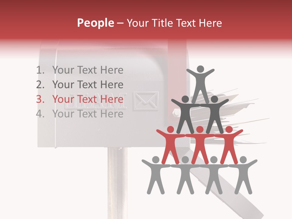 A Silver Mailbox With A Red Arrow On Top Of It PowerPoint Template