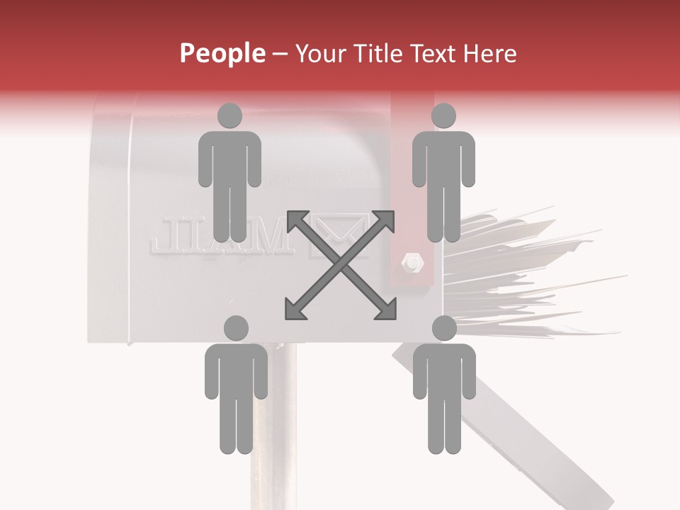A Silver Mailbox With A Red Arrow On Top Of It PowerPoint Template