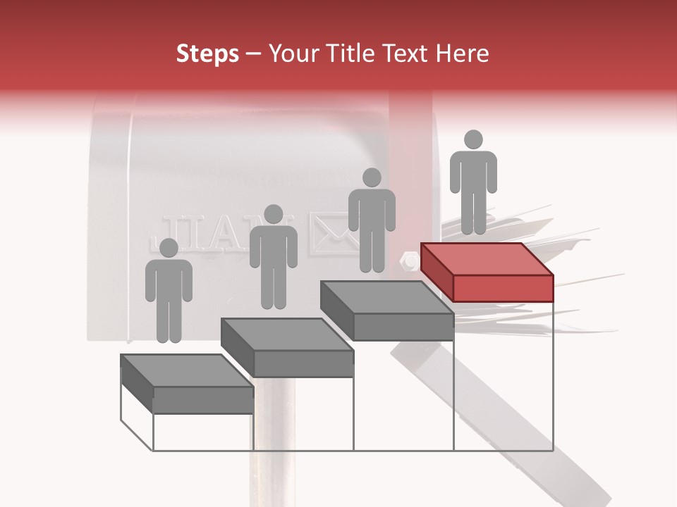 A Silver Mailbox With A Red Arrow On Top Of It PowerPoint Template