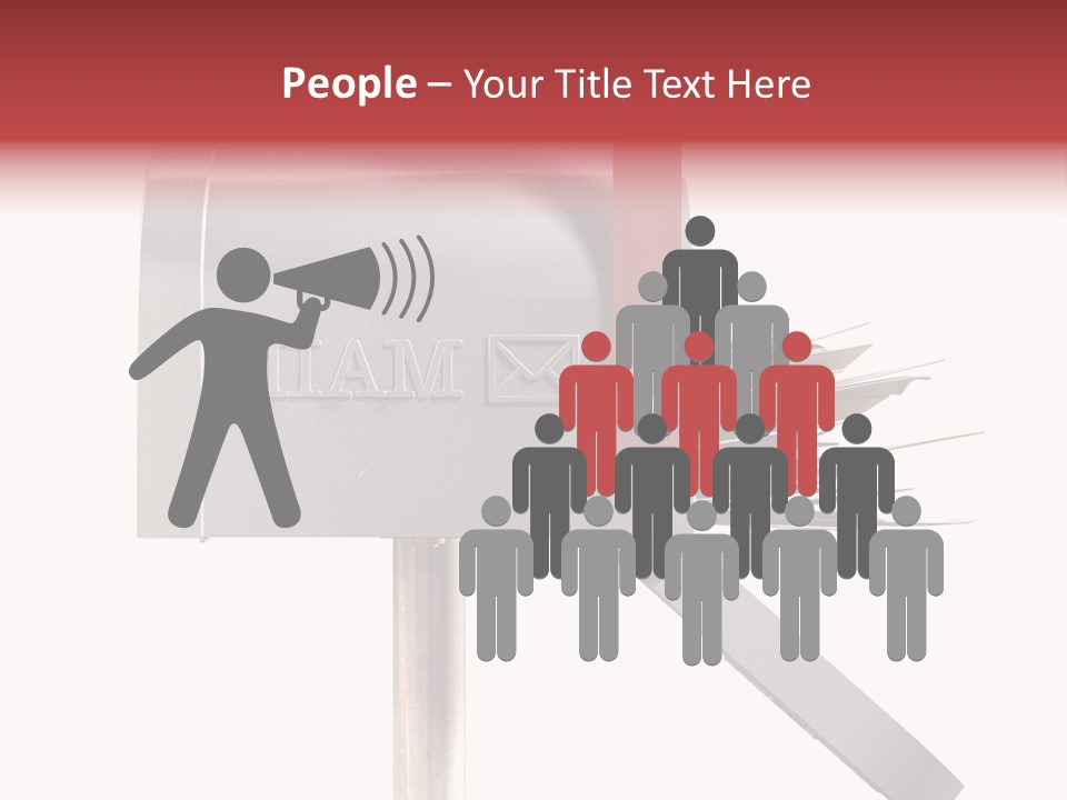 A Silver Mailbox With A Red Arrow On Top Of It PowerPoint Template