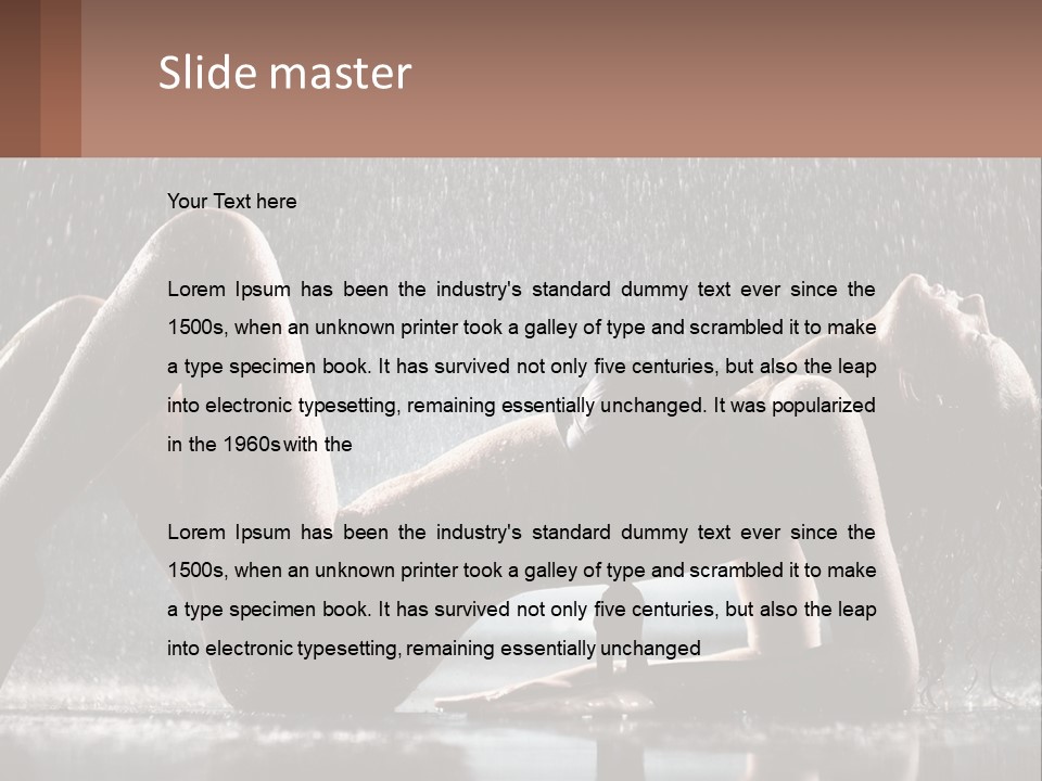 A Woman Laying On The Ground In The Rain PowerPoint Template