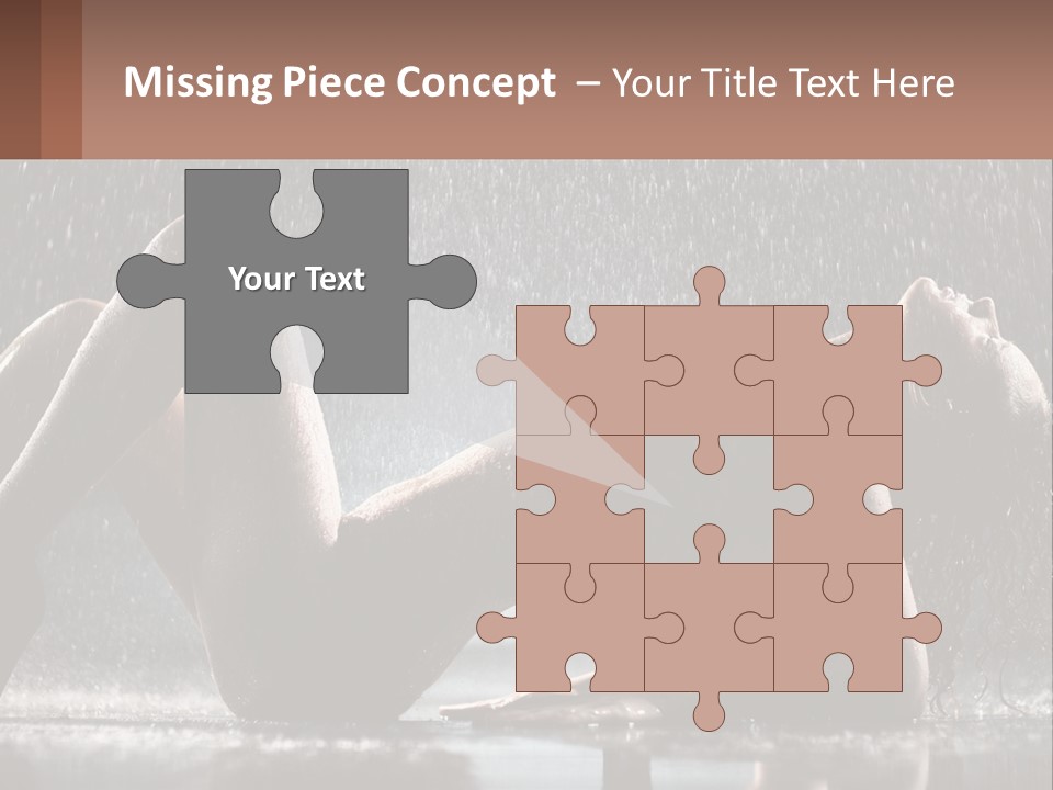 A Woman Laying On The Ground In The Rain PowerPoint Template