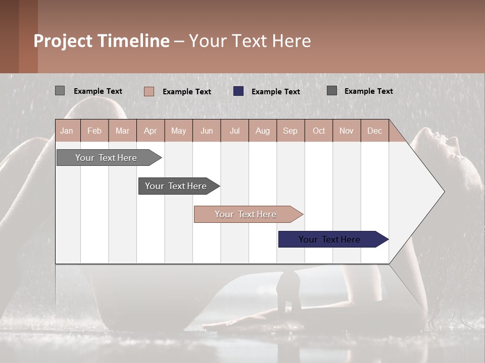 A Woman Laying On The Ground In The Rain PowerPoint Template