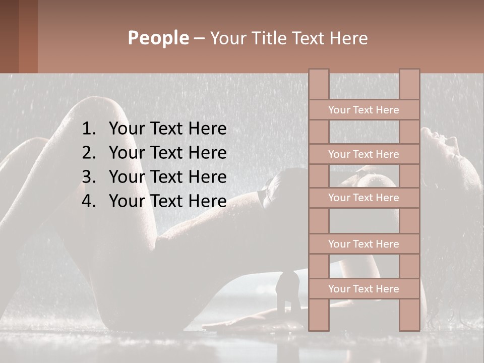 A Woman Laying On The Ground In The Rain PowerPoint Template