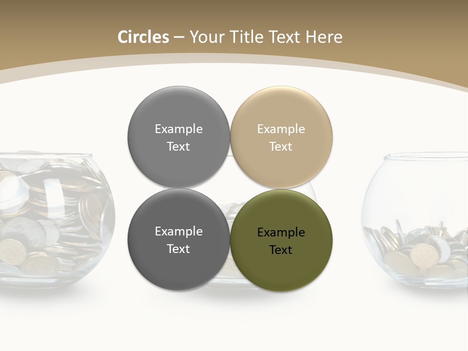 A Group Of Glass Vases Filled With Coins PowerPoint Template