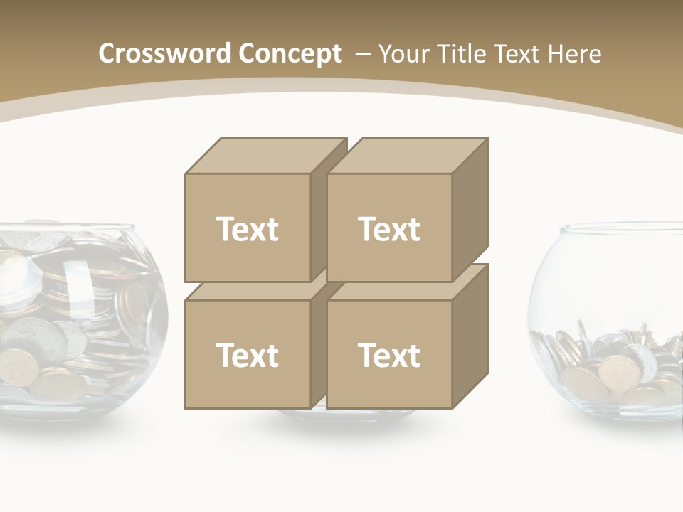 A Group Of Glass Vases Filled With Coins PowerPoint Template