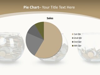 A Group Of Glass Vases Filled With Coins PowerPoint Template