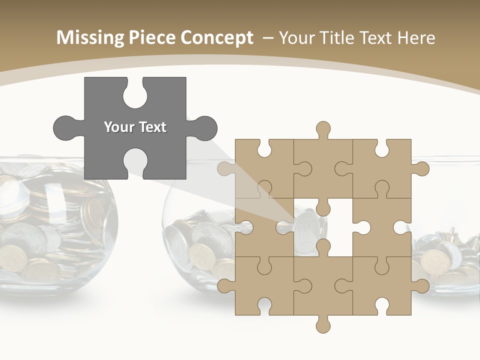 A Group Of Glass Vases Filled With Coins PowerPoint Template