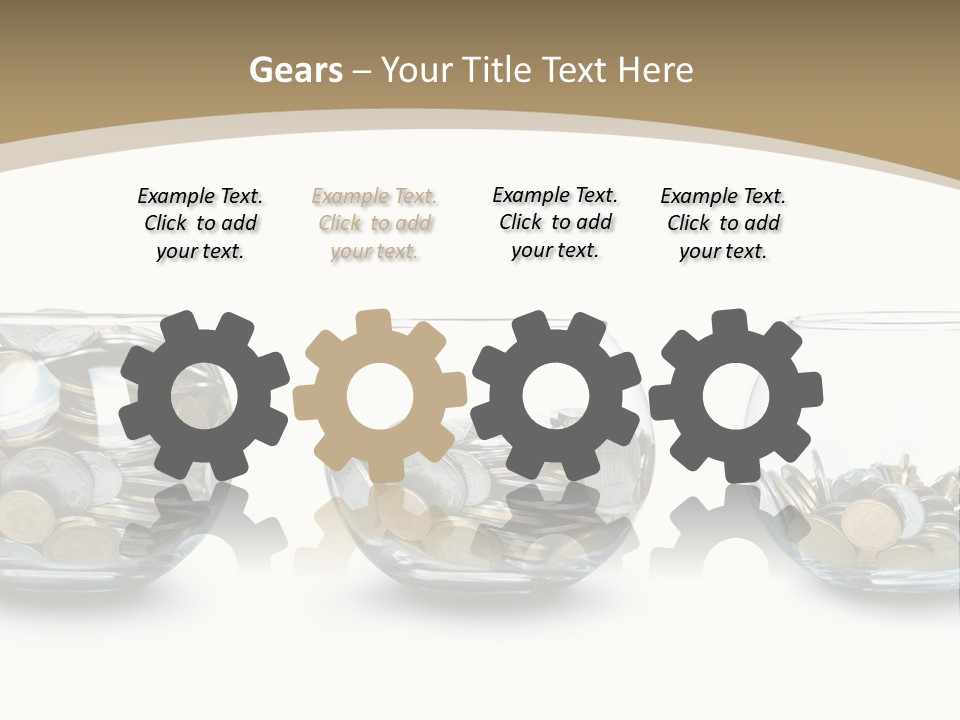 A Group Of Glass Vases Filled With Coins PowerPoint Template