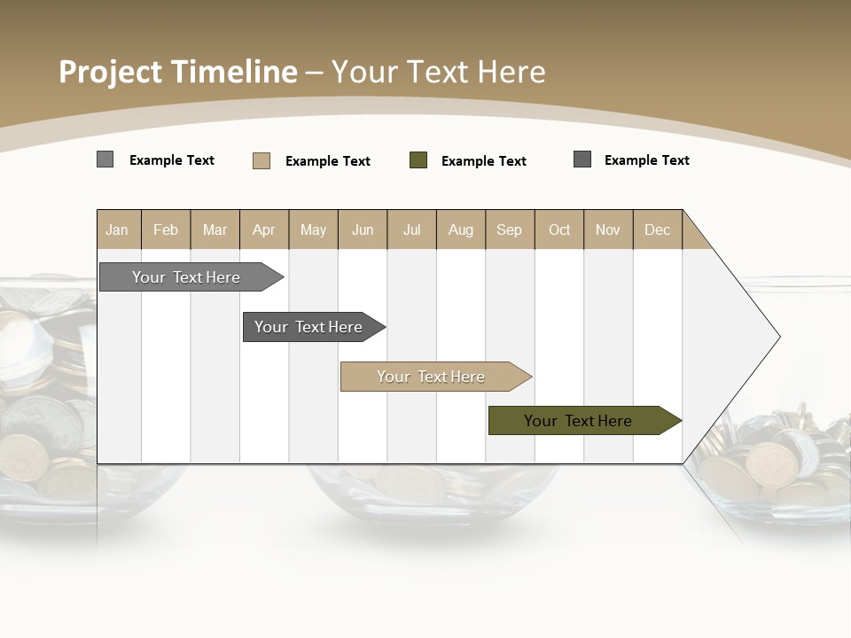 A Group Of Glass Vases Filled With Coins PowerPoint Template