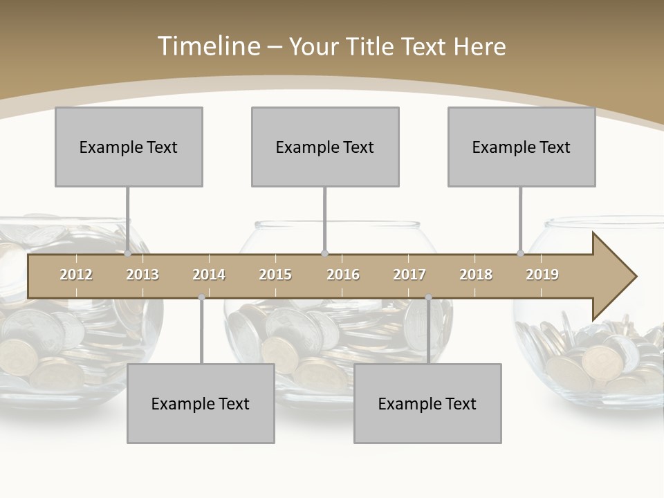 A Group Of Glass Vases Filled With Coins PowerPoint Template