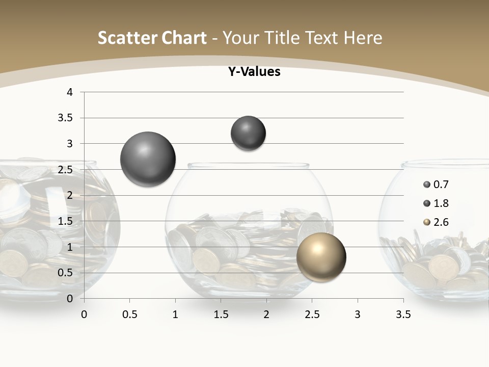 A Group Of Glass Vases Filled With Coins PowerPoint Template
