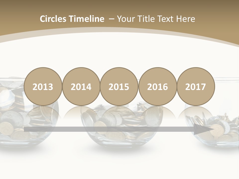 A Group Of Glass Vases Filled With Coins PowerPoint Template
