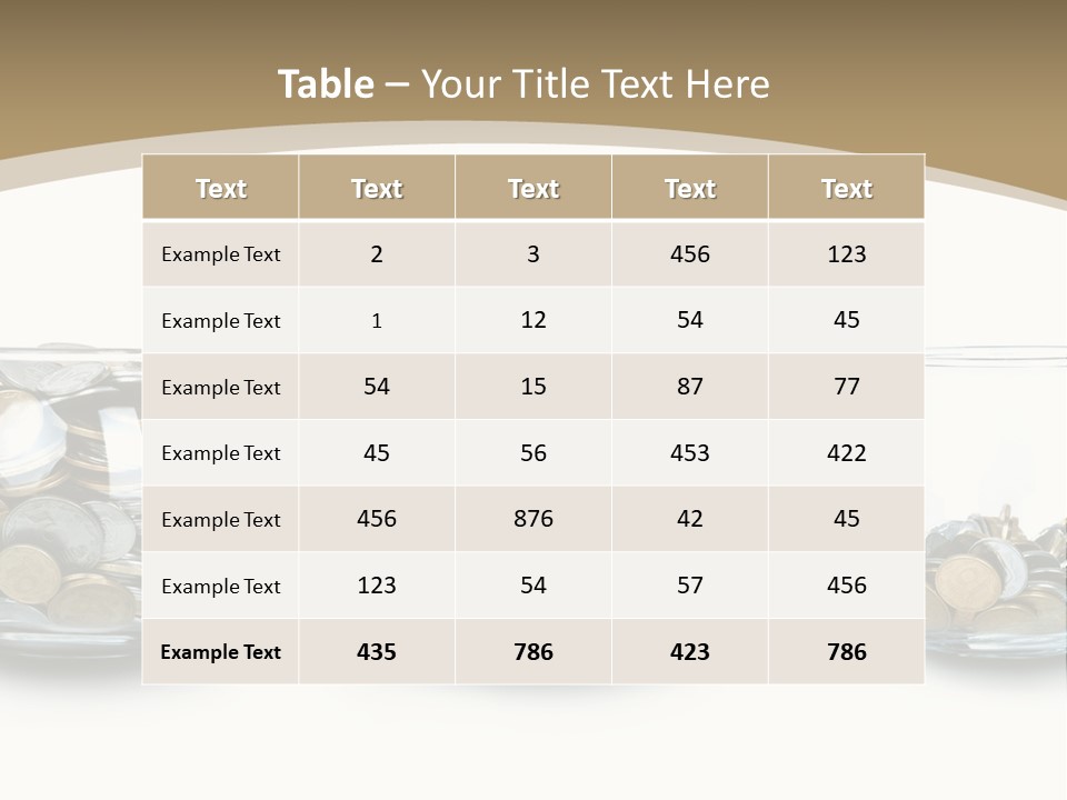A Group Of Glass Vases Filled With Coins PowerPoint Template