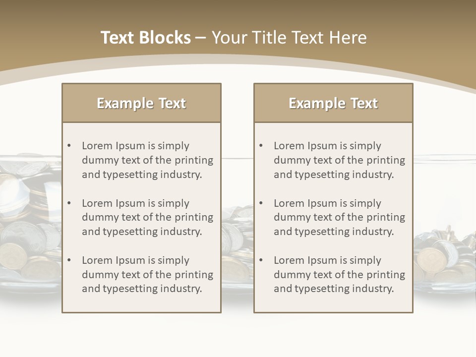 A Group Of Glass Vases Filled With Coins PowerPoint Template