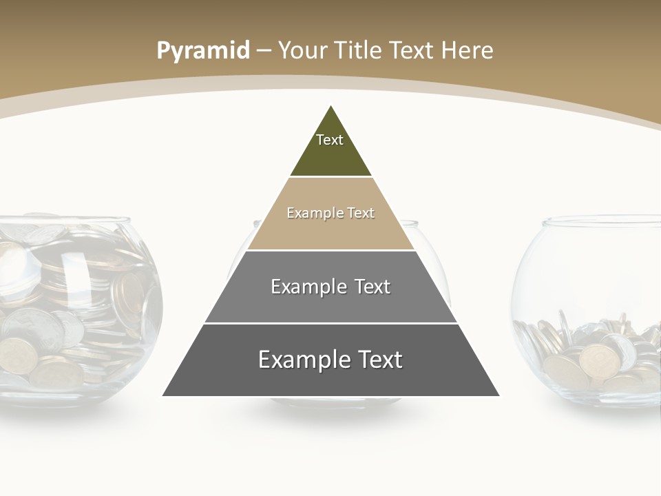 A Group Of Glass Vases Filled With Coins PowerPoint Template
