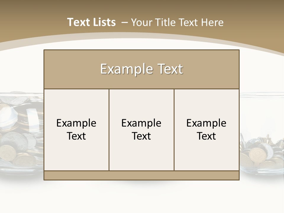 A Group Of Glass Vases Filled With Coins PowerPoint Template
