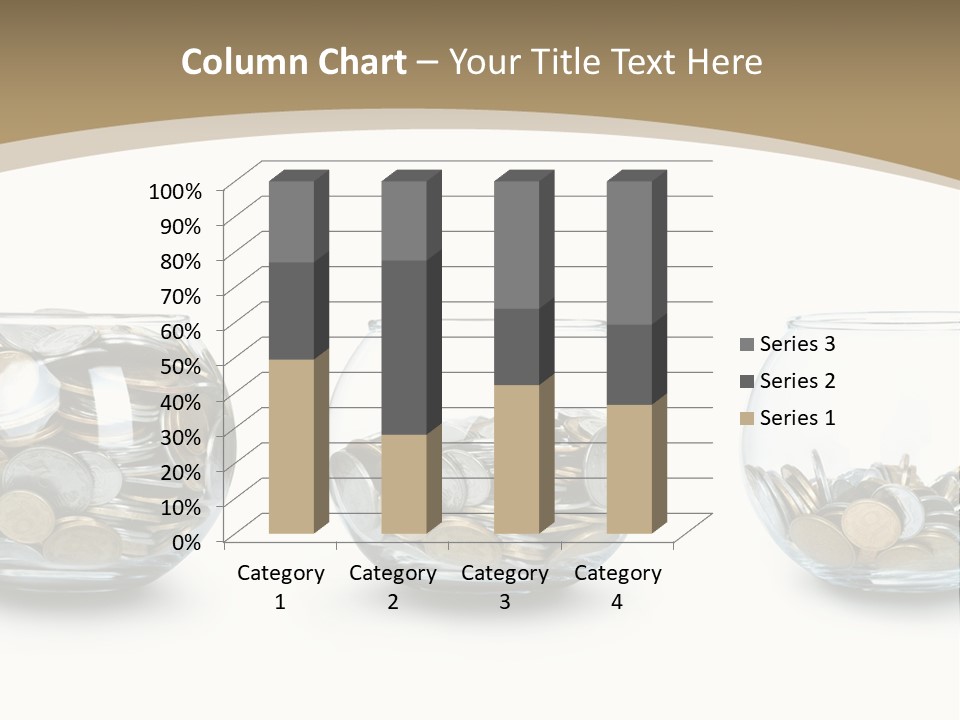 A Group Of Glass Vases Filled With Coins PowerPoint Template