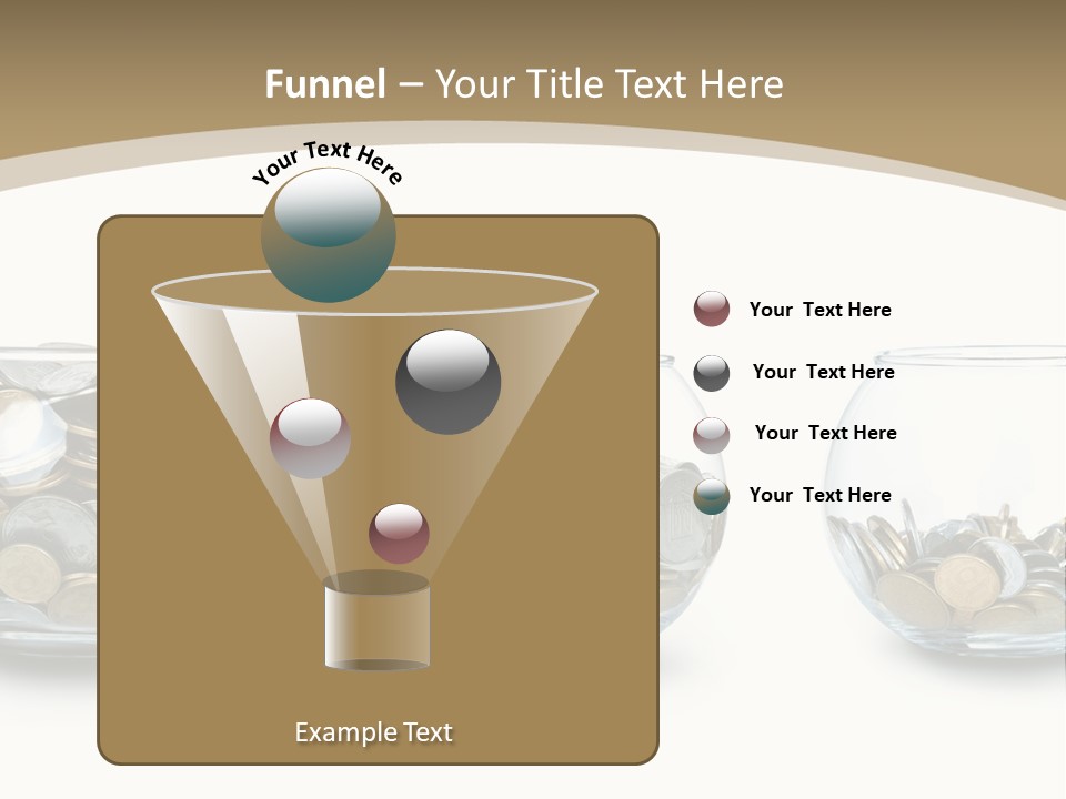 A Group Of Glass Vases Filled With Coins PowerPoint Template