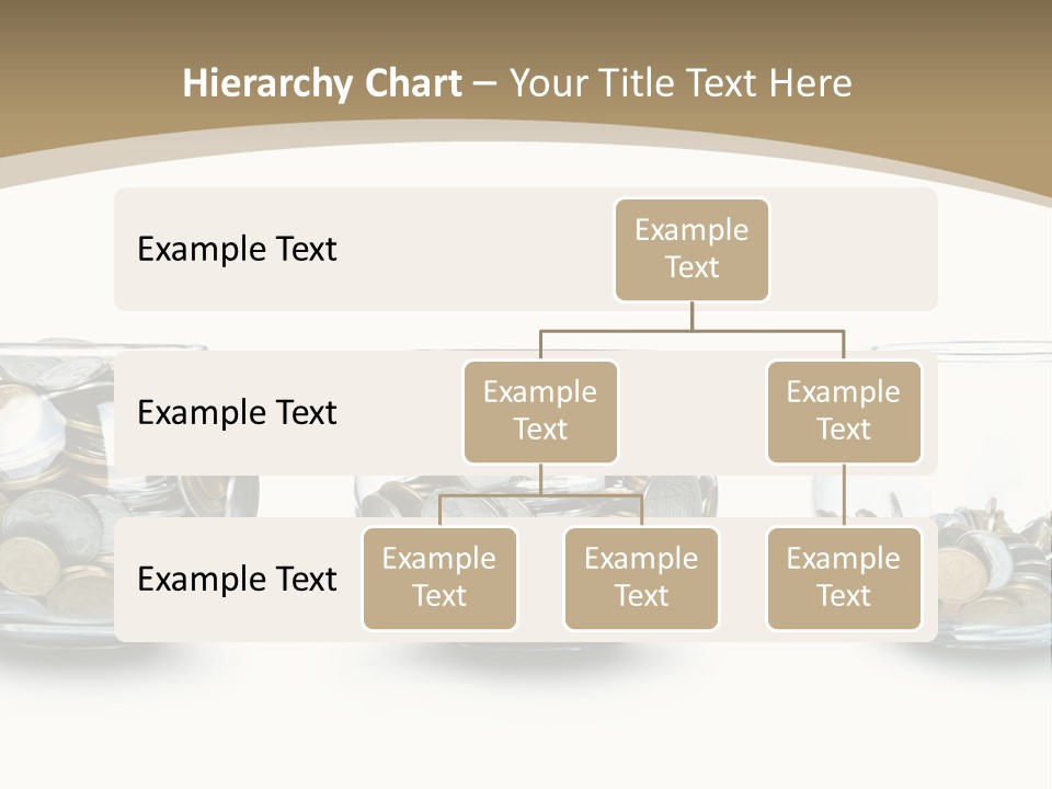 A Group Of Glass Vases Filled With Coins PowerPoint Template