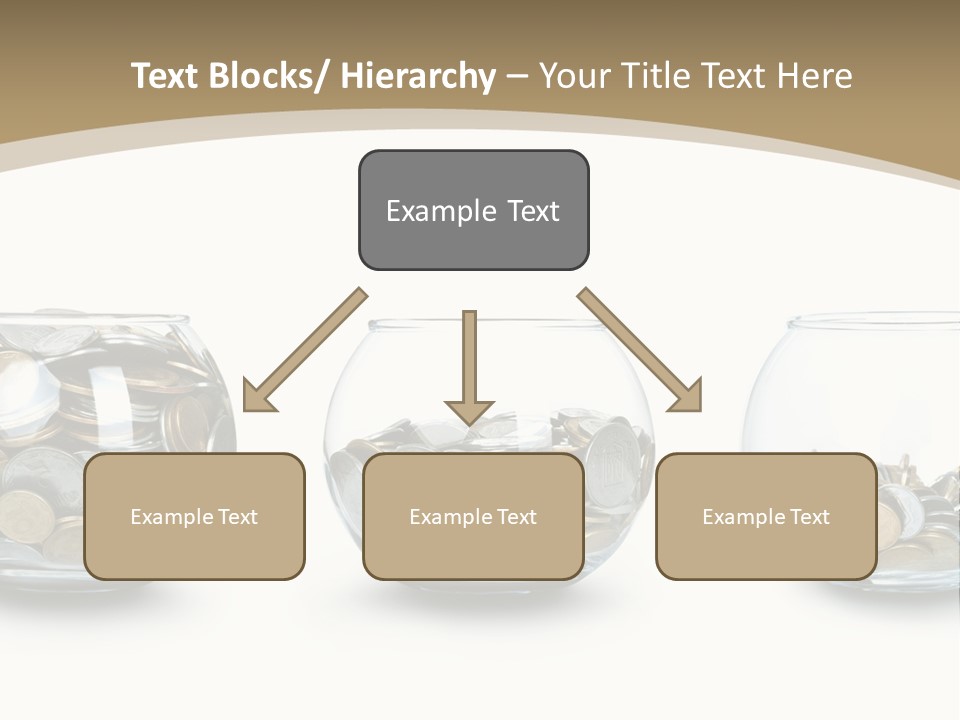 A Group Of Glass Vases Filled With Coins PowerPoint Template
