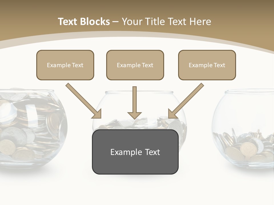 A Group Of Glass Vases Filled With Coins PowerPoint Template