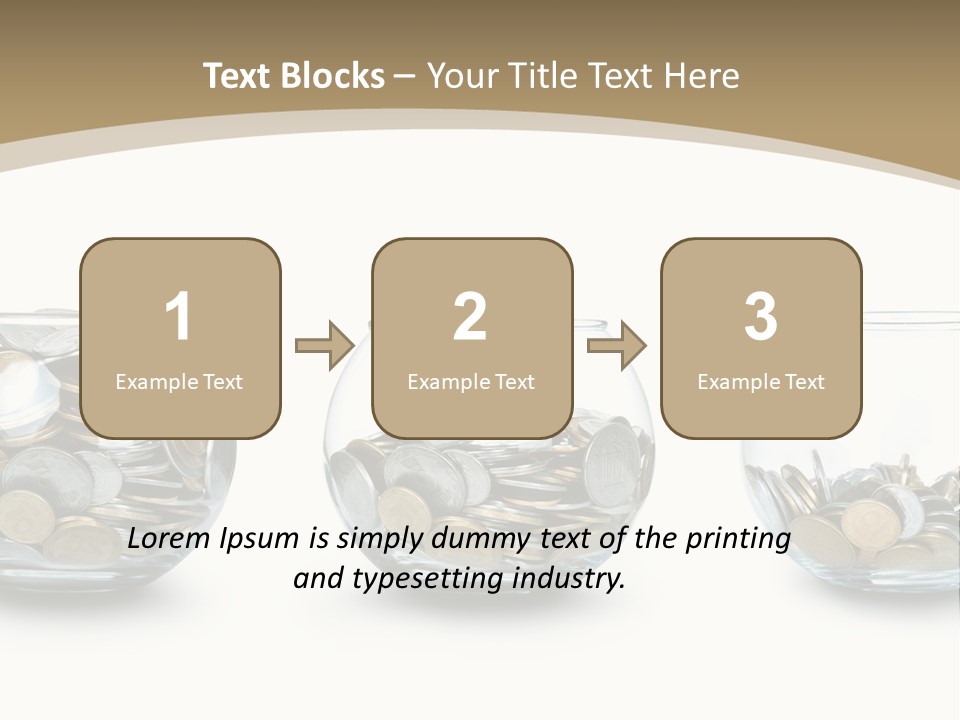 A Group Of Glass Vases Filled With Coins PowerPoint Template