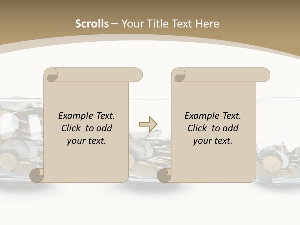 A Group Of Glass Vases Filled With Coins PowerPoint Template