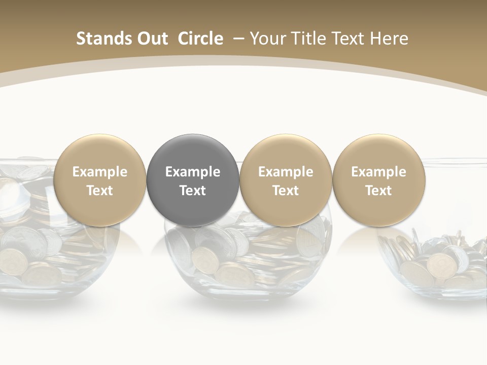 A Group Of Glass Vases Filled With Coins PowerPoint Template