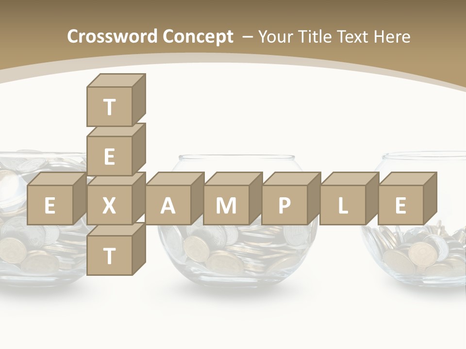 A Group Of Glass Vases Filled With Coins PowerPoint Template