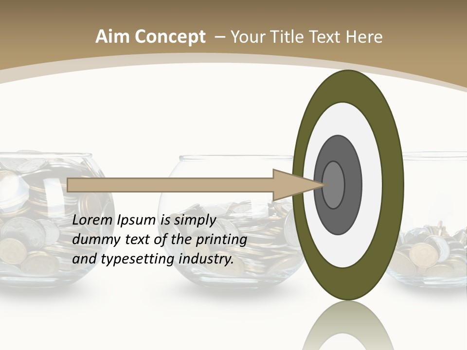 A Group Of Glass Vases Filled With Coins PowerPoint Template