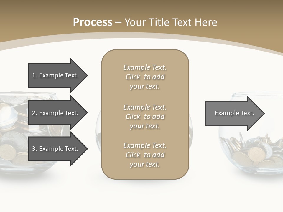 A Group Of Glass Vases Filled With Coins PowerPoint Template