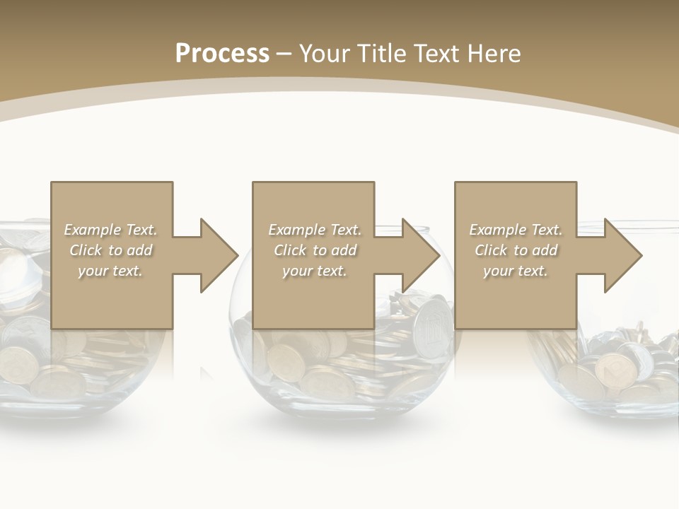 A Group Of Glass Vases Filled With Coins PowerPoint Template