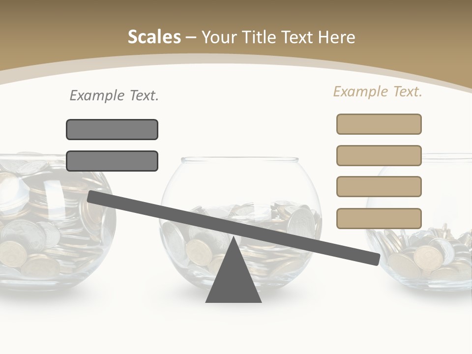 A Group Of Glass Vases Filled With Coins PowerPoint Template
